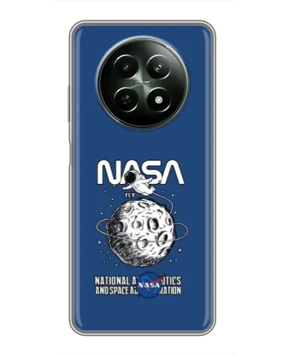 Чехол для Realme 12 5G с картинкой «NASA — лунная миссия»