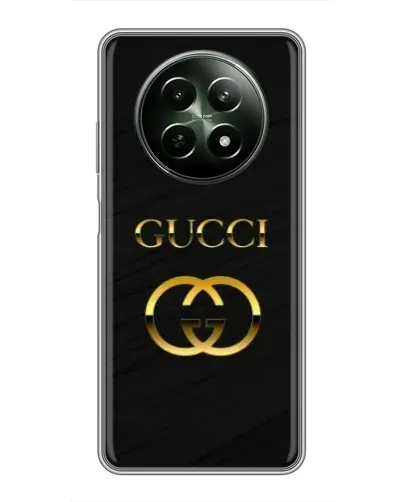 Чехол для Realme 12 5G с картинкой «Золотой логотип Gucci»