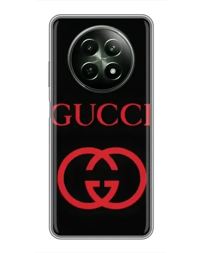 Чехол для Realme 12 5G с картинкой «Gucci — красный логотип»