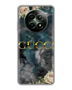Чехол для Realme 12 5G с картинкой «Абстрактные цветы Gucci»
