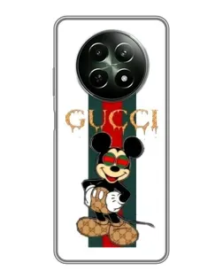 Чехол для Realme 12 5G с картинкой «Микки Маус Gucci — полосы»