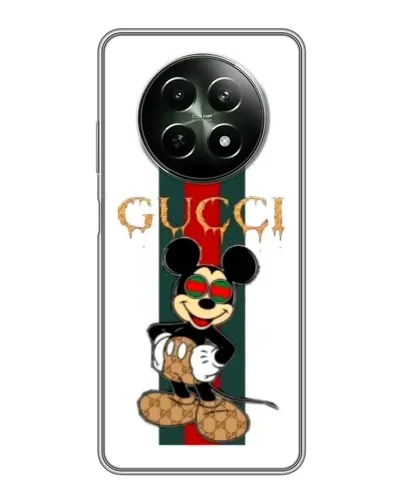 Чехол для Realme 12 5G с картинкой «Микки Маус Gucci — полосы»
