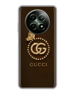 Чехол для Realme 12 5G с картинкой «Gucci — золотая бабочка»