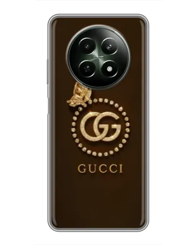Чехол для Realme 12 5G с картинкой «Gucci — золотая бабочка»