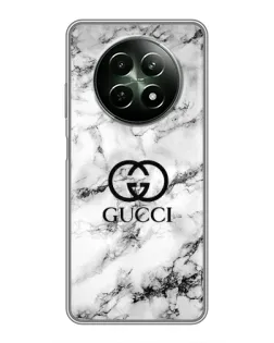 Чехол для Realme 12 5G с картинкой «Gucci — мраморный шик»