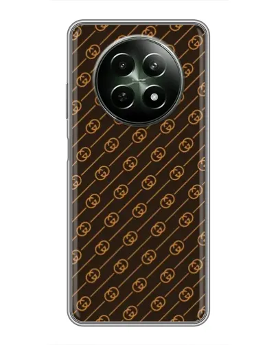 Чехол для Realme 12 5G с картинкой «Gucci — золотые диагонали»