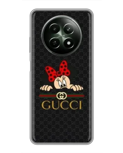 Чехол для Realme 12 5G с картинкой «Минни Маус Gucci — черный»