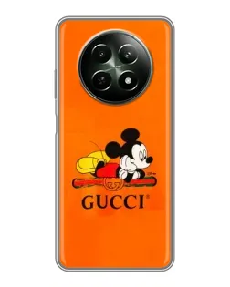 Чехол для Realme 12 5G с картинкой «Микки Маус Gucci — оранж»