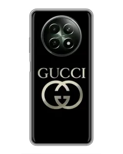 Чехол для Realme 12 5G с картинкой «Gucci — золото на черном»