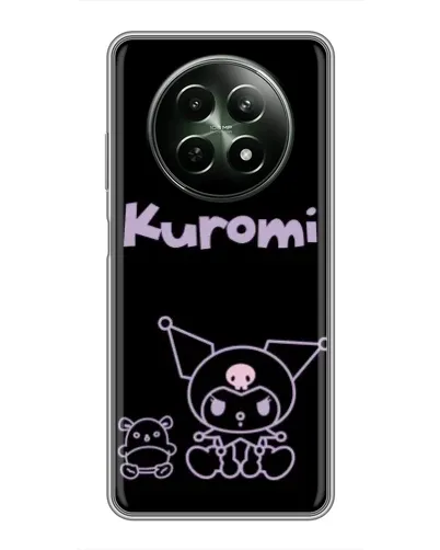Чехол для Realme 12 5G с картинкой «Kuromi — черный минимализм»