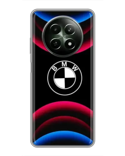 Чехол для Realme 12 5G с картинкой «Логотип BMW и неоновые дуги» Чехол для Realme 12 5G с картинкой «Логотип BMW и неоновые дуги»