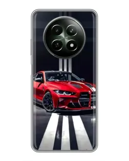 Чехол для Realme 12 5G с картинкой «Красная BMW на дороге» Чехол для Realme 12 5G с картинкой «Красная BMW на дороге»