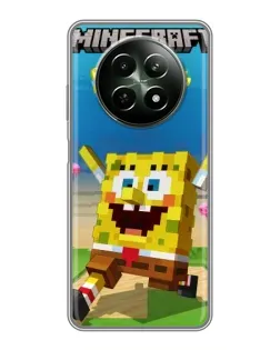 Чехол для Realme 12 5G с картинкой «Губка Боб Minecraft»