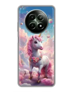 Чехол для Realme 12 5G с картинкой «Единорог среди облаков»