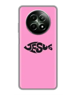 Чехол для Realme 12 5G с картинкой «Розовый символ  Jesus»