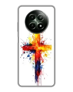 Чехол для Realme 12 5G с картинкой «Акварельный крест»