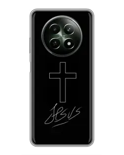 Чехол для Realme 12 5G с картинкой «Графический крест Jesus»