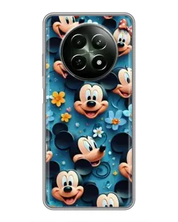 Чехол для Realme 12 5G с картинкой «Паттерн Микки и Минни»