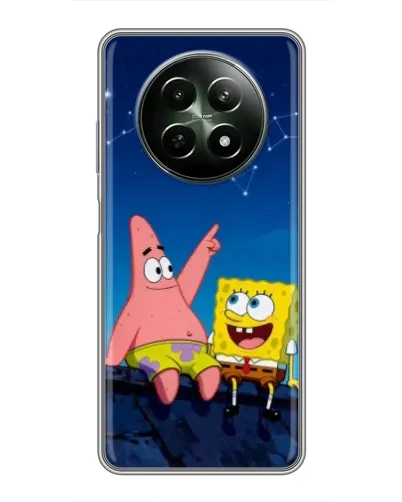 Чохол для Realme 12 5G з картинкою «Губка Боб та Патрік вночі»