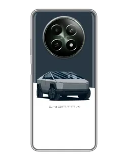 Чехол для Realme 12 5G с картинкой «Серебристый Cybertruck Tesla»