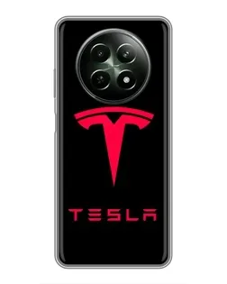 Чехол для Realme 12 5G с картинкой «Tesla Red Logo»