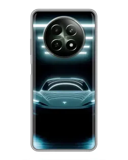 Чехол для Realme 12 5G с картинкой «Tesla в неоне»