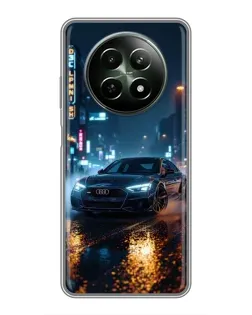 Чехол для Realme 12 5G с картинкой «Ночной город и Audi»