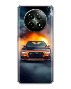 Чехол для Realme 12 5G с картинкой «Audi в огненном дыму»