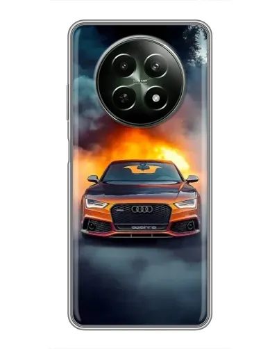 Чехол для Realme 12 5G с картинкой «Audi в огненном дыму» Чехол для Realme 12 5G с картинкой «Audi в огненном дыму»