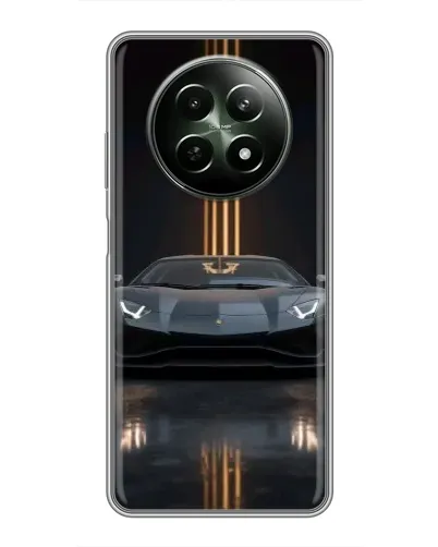 Чехол для Realme 12 5G с картинкой «Lamborghini золотые линии»