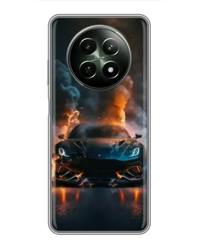 Чехол для Realme 12 5G с картинкой «Lamborghini дымная эстетика»