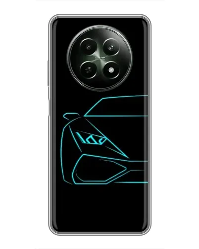 Чехол для Realme 12 5G с картинкой «Голубой силуэт Lamborghini»