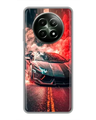 Чехол для Realme 12 5G с картинкой «Lamborghini красный дым»