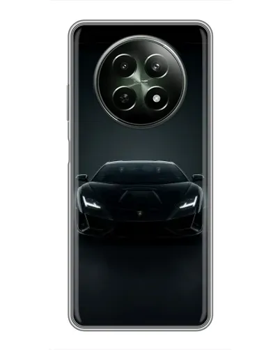 Чехол для Realme 12 5G с картинкой «Черный Lamborghini Aventador»
