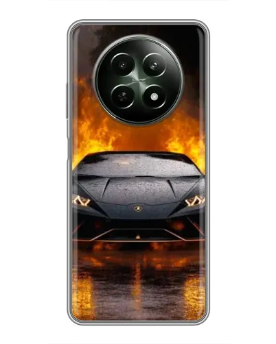 Чехол для Realme 12 5G с картинкой «Lamborghini в огне»