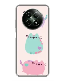 Чохол для Realme 12 5G з картинкою «Pusheen тріо» Чохол для Realme 12 5G з картинкою «Pusheen тріо»
