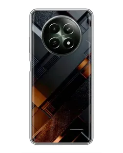 Чехол для Realme 12 5G с картинкой «Черные геометрические блоки»