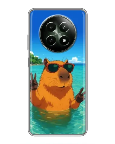 Чехол для Realme 12 5G с картинкой «Морская капибара»