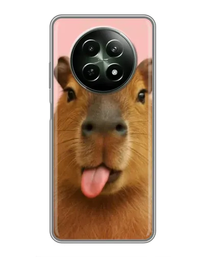 Чехол для Realme 12 5G с картинкой «Капибара с языком»