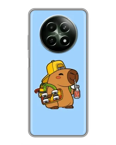 Чехол для Realme 12 5G с картинкой «Капибара на скейте»