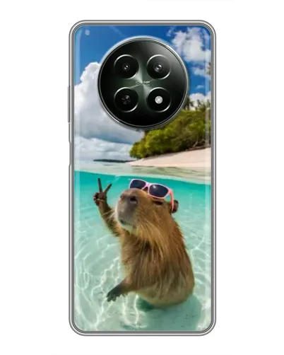 Чехол для Realme 12 5G с картинкой «Капибара на море»