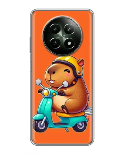 Чехол для Realme 12 5G с картинкой «Капибара на скутере»