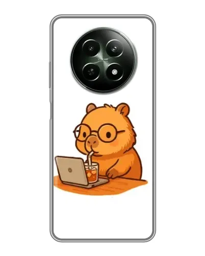 Чехол для Realme 12 5G с картинкой «Капибара с ноутбуком»