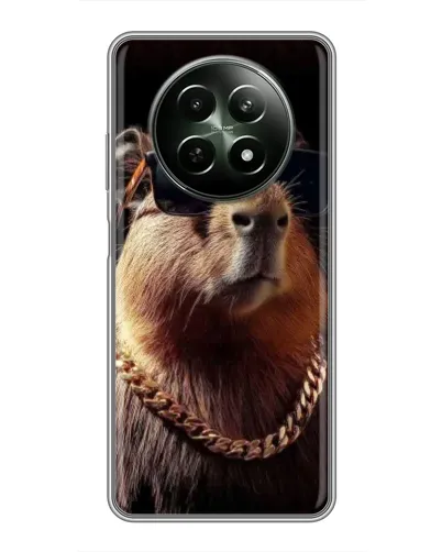 Чехол для Realme 12 5G с картинкой «Капибара золотая цепь»
