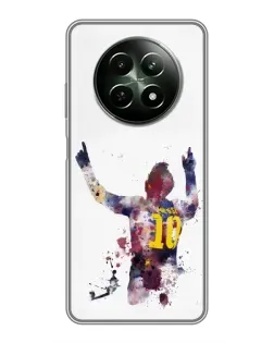 Чехол для Realme 12 5G с картинкой «Акварельный Месси Барселона»