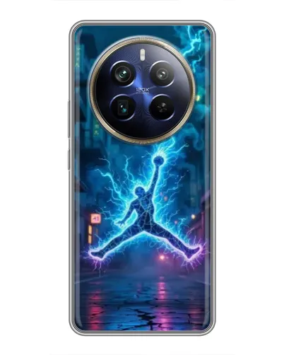Чехол для Realme 12 Plus с картинкой «Jordan Gold Jumpman»