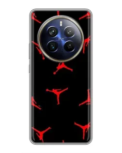 Чохол для Realme 12 Plus з картинкою «Jordan Red Pattern»
