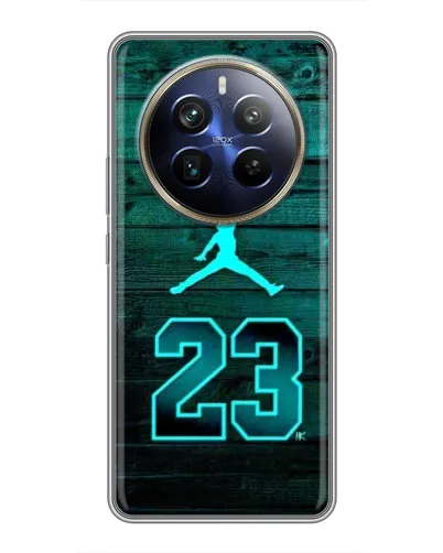 Чехол для Realme 12 Plus с картинкой «Jordan Cyan 23»