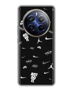 Чохол для Realme 12 Plus з картинкою «Nike Black Pattern»