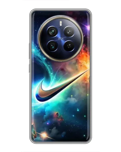 Чохол для Realme 12 Plus з картинкою «Космічний Nike Swoosh»